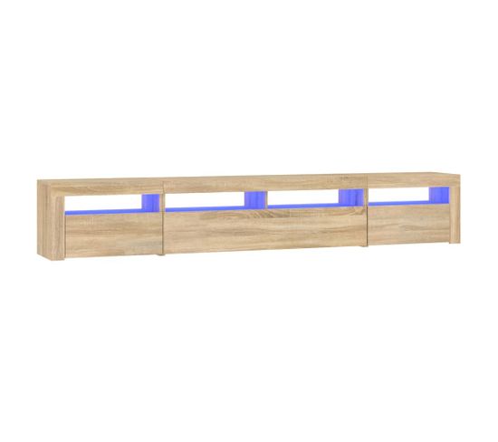 Meuble TV Avec Lumières LED Chêne Sonoma 240x35x40 Cm