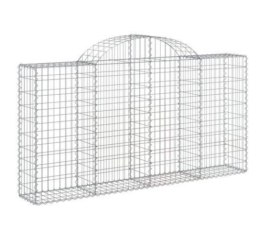 Panier De Gabions Arqué 200x30x100/120 Cm Fer Galvanisé