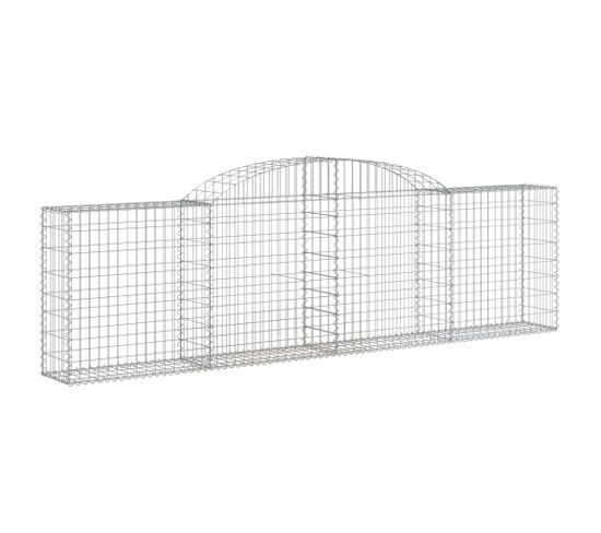 Panier De Gabions Arqué 300x30x80/100 Cm Fer Galvanisé