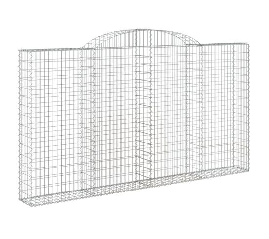 Panier De Gabions Arqué 300x30x160/180 Cm Fer Galvanisé