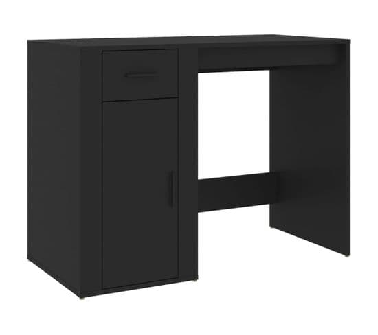 Bureau Noir 100x49x75 Cm Bois Contreplaqué