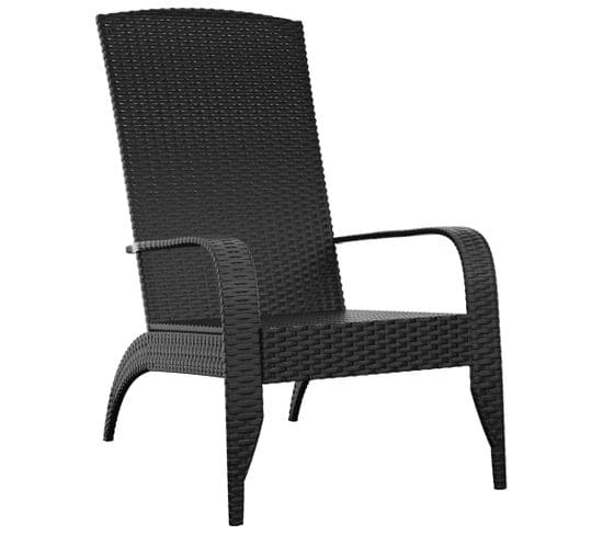 Chaise De Jardin Adirondack Noir Résine Tressée