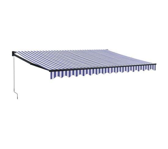 Auvent Rétractable Bleu Et Blanc 4x3 M Tissu Et Aluminium