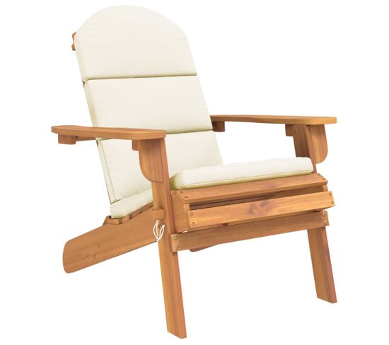 Chaise De Jardin Adirondack Avec Coussins Bois Massif D'acacia