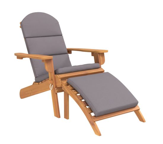 Chaise De Jardin Adirondack Et Repose-pieds Bois Massif Acacia