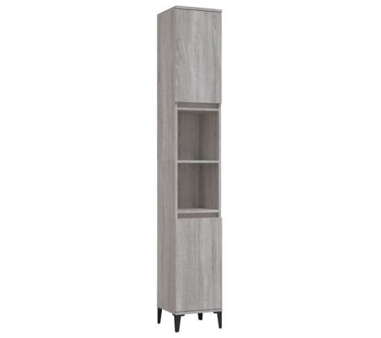 Colonne De Bain Sonoma Gris 30x30x190 Cm Bois D'ingénierie