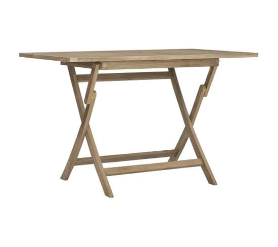 Table De Jardin Pliante Gris 120x70x75 Cm Bois De Teck Solide