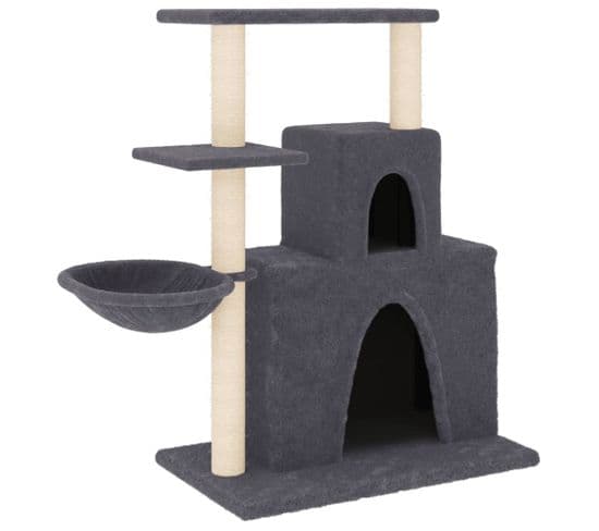 Arbre à Chat Avec Griffoirs En Sisal Gris Foncé 83 Cm