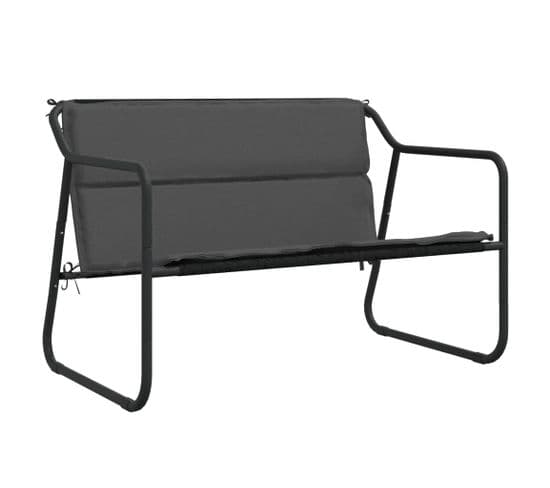 Banc De Jardin à 2 Places Avec Coussin Anthracite Acier