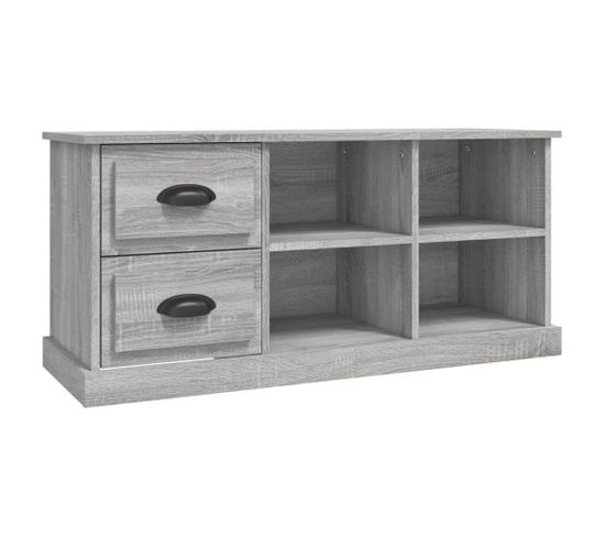 Meuble TV Sonoma Gris 102x35,5x47,5 Cm Bois Contreplaqué