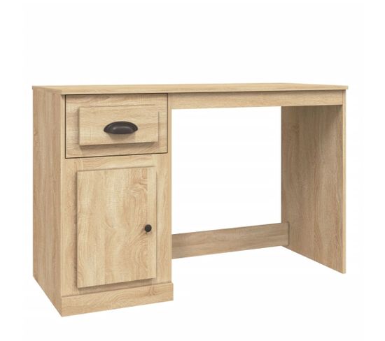 Bureau Avec Tiroir Chêne Sonoma 115x50x75 Cm Bois Contreplaqué