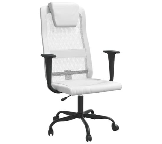 Chaise De Bureau Réglable En Hauteur Blanc