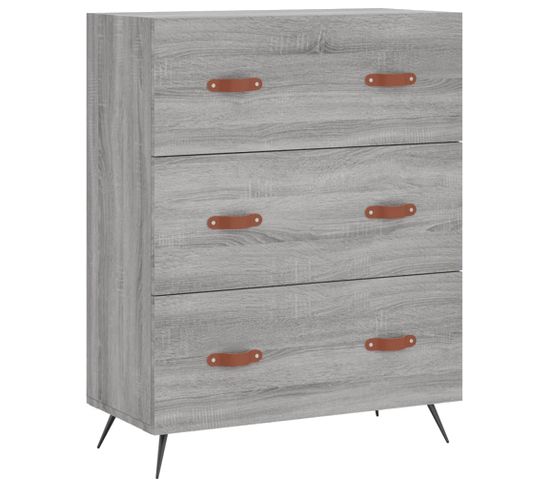 Commode Sonoma Gris 69,5 X 34 X 90 Cm Bois D'ingénierie