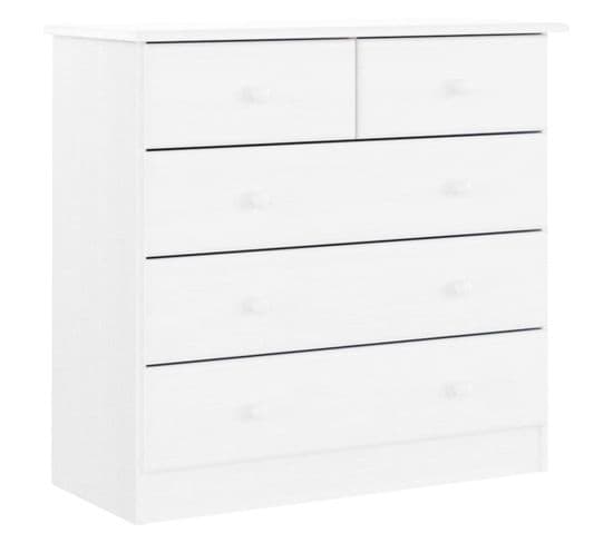 Commode Alta Blanc 77x35x73 Cm Bois Massif De Pin