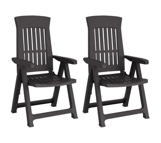 Chaises Inclinables De Jardin Lot De 2 Anthracite Pp