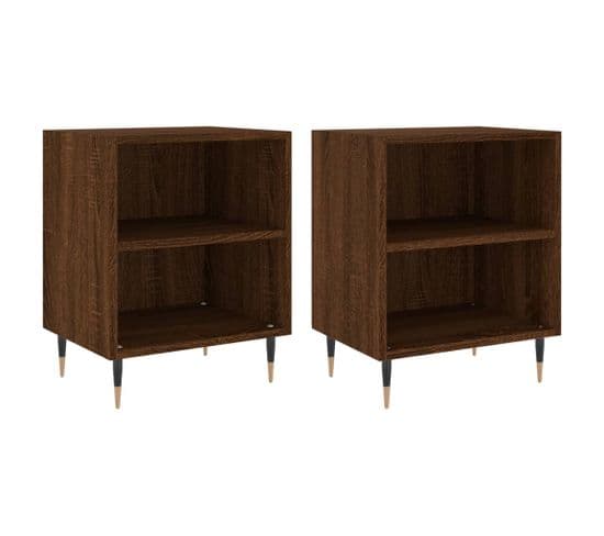 Tables De Chevet 2pcs Chêne Marron 40x30x50cm Bois D'ingénierie