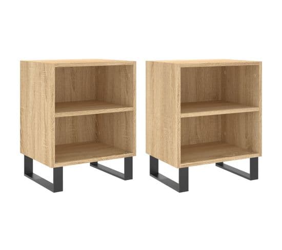 Tables De Chevet 2pcs Chêne Sonoma 40x30x50cm Bois Contreplaqué