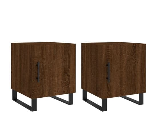 Tables De Chevet 2pcs Chêne Marron 40x40x50cm Bois Contreplaqué