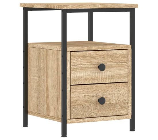 Table De Chevet Chêne Sonoma 34x35,5x50 Cm Bois Contreplaqué