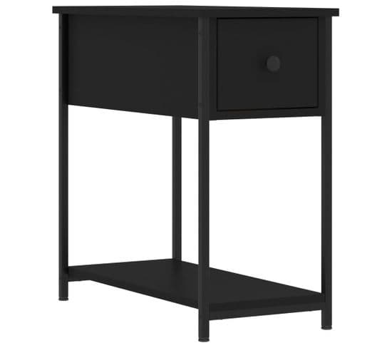 Table De Chevet Noir 30x60x60 Cm Bois Contreplaqué