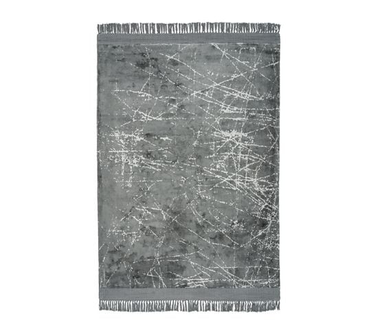 Tapis De Salon Vita En Viscose - Gris - 120x170 Cm