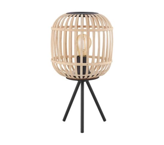 Lampe H. 40 cm BORDESLEY Noir et bois