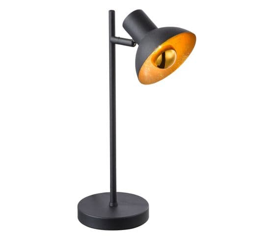 Lampe À Poser Led Design Industriel Fillo - Noir Et Doré