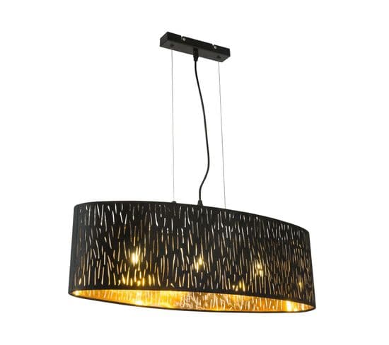 Suspension En Velours Design Tuxon - L. 65 X H. 140 Cm - Noir