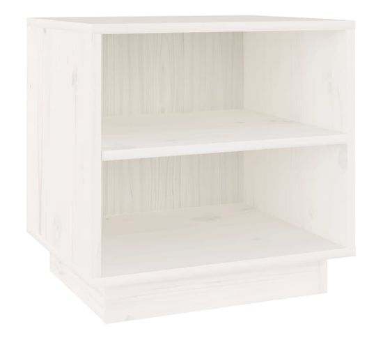 Table De Chevet Table De Nuit Meuble De Rangement Blanc 40x34x40 Cm Bois De Pin Solide