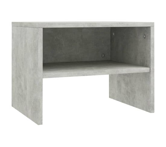 Table De Chevet Table De Nuit Meuble De Rangement Gris Béton 40 X 30 X 30 Cm Aggloméré