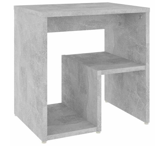 Table De Chevet Table De Nuit Meuble De Rangement Gris Béton 40x30x40 Cm Aggloméré