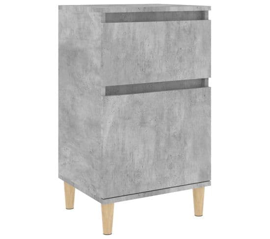 Table De Chevet Table De Nuit Meuble De Rangement Gris Béton 40x35x70 Cm