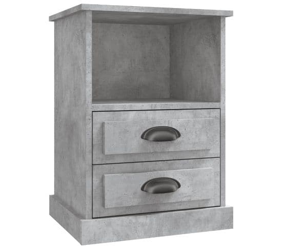 Table De Chevet Table De Nuit Meuble De Rangement Gris Béton 43x36x60 Cm