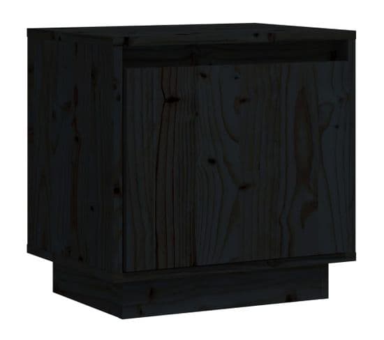 Table De Chevet - Table De Nuit Noir 40x30x40 Cm Bois De Pin Solide