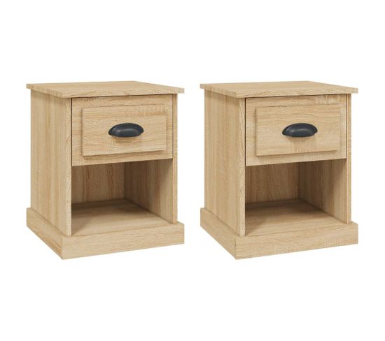 Lot De 2 Tables De Chevet - Tables De Nuit Chêne Sonoma 39x39x47,5cm Bois Ingénierie