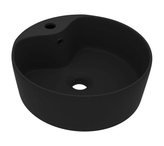 Lavabo - Vasque à Poser Avec Trop-plein Noir Mat 36x13 Cm Céramique