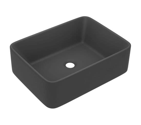 Vasque à Poser Pour Salle De Bain Gris Foncé Mat 41x30x12 Cm Céramique