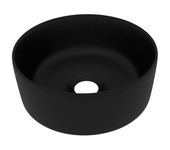Vasque à Poser Rond Noir Mat 40x15 Cm Céramique