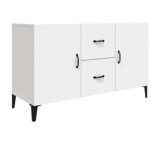 Buffet - Bahut - Meuble De Rangement Blanc 100x36x60 Cm Bois D'ingénierie