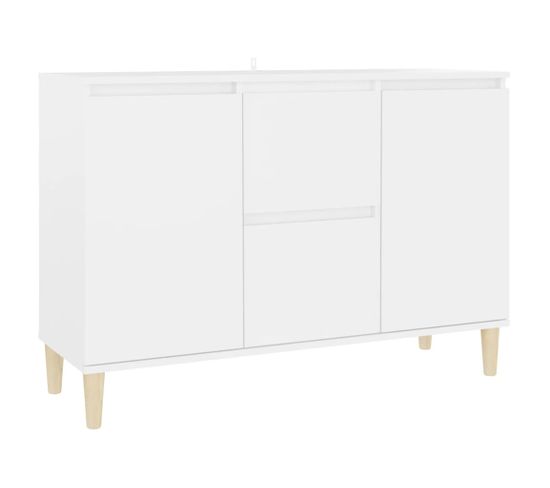 Buffet - Bahut - Meuble De Rangement Blanc 101x35x70 Cm Bois D'ingénierie