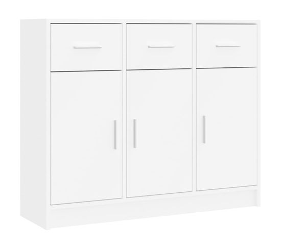 Buffet - Bahut - Meuble De Rangement Blanc 91x28x75 Cm Bois D'ingénierie