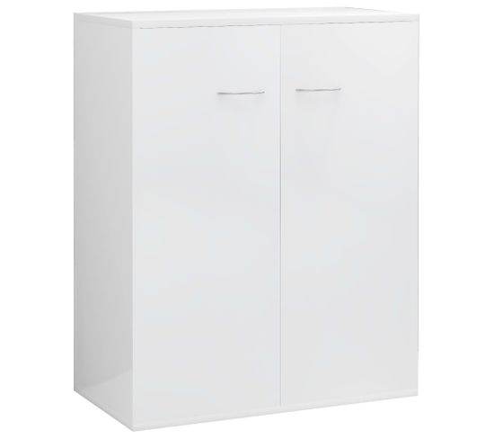 Buffet - Bahut - Meuble De Rangement Blanc Brillant 60x30x75 Cm Bois D'ingénierie