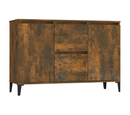 Buffet - Bahut - Meuble De Rangement Chêne Fumé 104x35x70 Cm Bois D'ingénierie