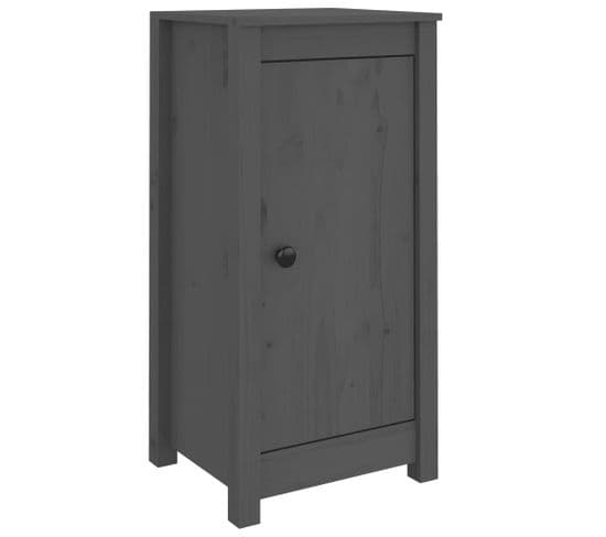 Meuble De Rangement Gris 40x35x80 Cm Bois Massif De Pin