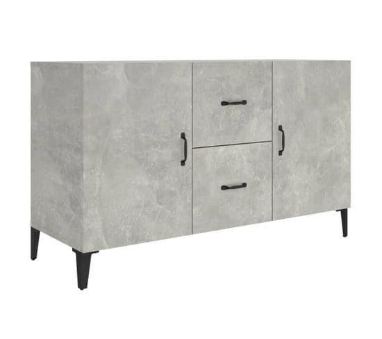 Buffet - Bahut - Meuble De Rangement Gris Béton 100x36x60 Cm Bois D'ingénierie