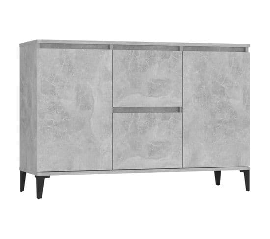 Buffet - Bahut - Meuble De Rangement Gris Béton 104x35x70 Cm Bois D'ingénierie