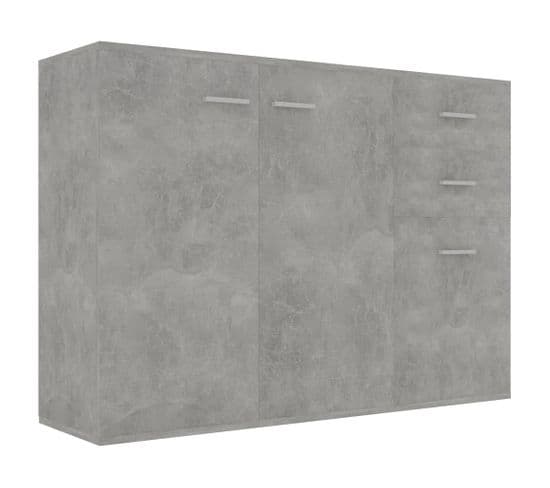 Buffet - Bahut - Meuble De Rangement Gris Béton 105x30x75 Cm Bois D’ingénierie