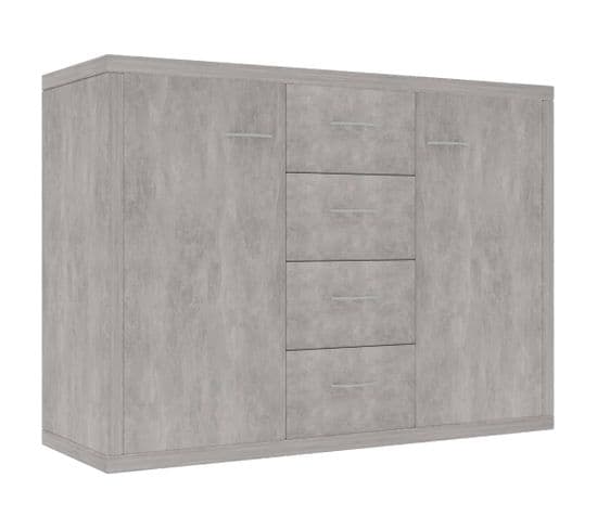 Buffet - Bahut - Meuble De Rangement Gris Béton 88x30x65 Cm Bois D'ingénierie