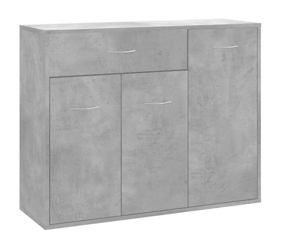 Buffet - Bahut - Meuble De Rangement Gris Béton 88x30x70 Cm Bois D'ingénierie