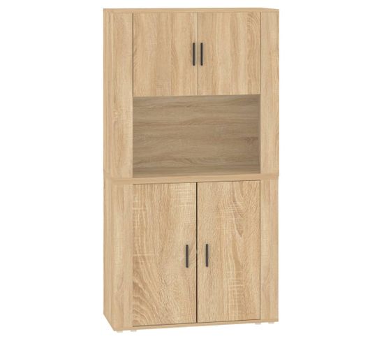 Buffet Haut - Bahut - Meuble De Rangement Chêne Sonoma Bois D'ingénierie